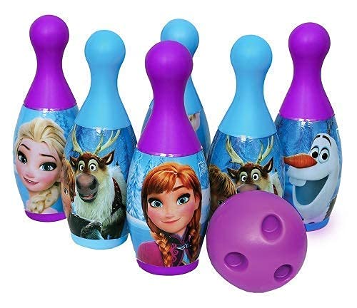 NIYANETAIL 6 Pin 1 Bowling Game Set for Kids with 6 Pin 1 Ball Sport Toys Gift for Baby Boys Girls Age 3 4 5 6 7 8.12 Years Old ABS Plastic (Frozen Bowling Set)