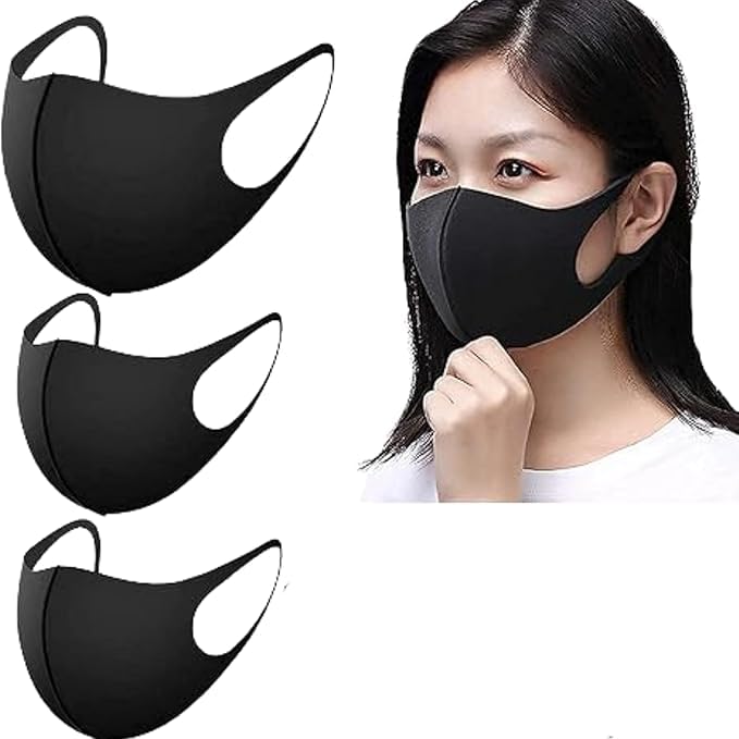 Image of Tomorrow Fashion Face Mask - Reusable Soft, Breathable & Washable Black Mask for Men & Women | Daily Use, Travel, Outdoor Activities | Stretchable Rider Mask | Stylish & Comfortable Fit
