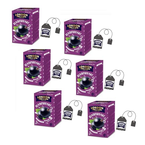 London Fruit® | Infusión de Grosella Negra | Sobres individuales de infusión - 6 x 20 filtros (240 gr) | Té de hierbas afrutado sin cafeína