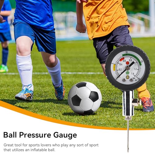 Luftdruckmesser Ball Sport Druckmesser, Mini luftdruckprüfer Tragbar Luftdruckmessgerät Professionelles Luftdruck Messgerät Ballpumpen für Basketball Fußball Volleyball (Mit Gummiring)