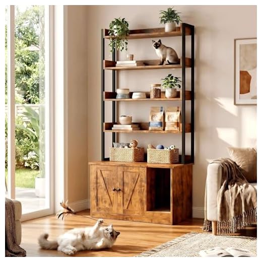 Vintage Wood Cat Litter Box Enclosure