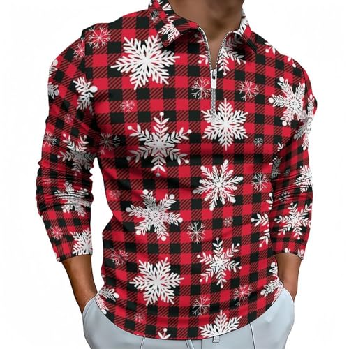 Polo à manches longues pour homme t-shirt de golf col zippé automne