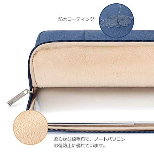 NIDOO 13-14 インチ PCインナーバッグ 防水 マックブックケース ラップトップ ノートパソコン / 13" Surface Book 2 3 / 14" Surface Laptop Studio 2 / 14.5" XPS 14 / 14" Yoga Slim 7i Pro X/IdeaPad 3 3i Gen 7 / 14" Galaxy Tab S8 Ultra用, ブルー