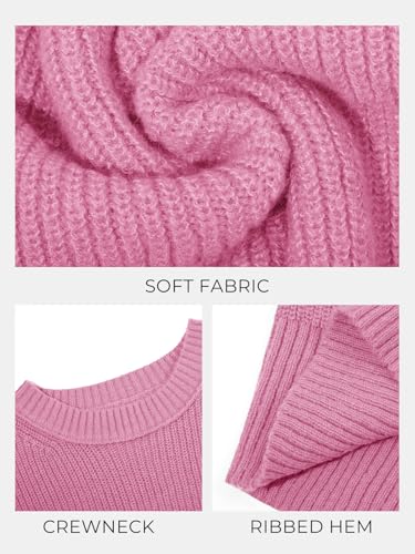 Image of Saodimallsu Womens Batwing Long Sleeve Sweaters Casual Crewneck Loose Chunky Knit Fall Pullover Tops