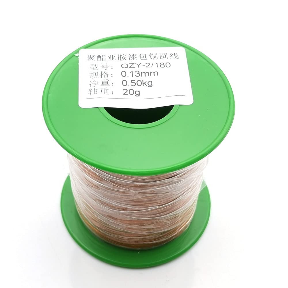 Generisch 500g Kupferdrahtmagnetdraht emaillierte Kupferwickeldrahtspulenkupferdrahtwickeldraht Hochtemperaturbeständigkeit QZY-2/180 ℃ (Größe : 0.49mm-500g)
