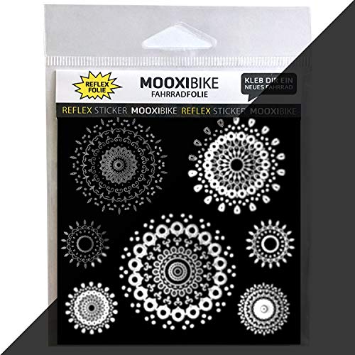 MOOXIBIKE I Sticker Wheel of Karma Silber reflektierend, für Cargobike, Lastenrad, Fahrrad, Scooter, Roller & Helm, für Rennrad, Trekkingrad, Citybike, Rollator & E-Bike Cover