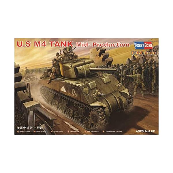Hobby Boss 84802 Modellbausatz U.S M4 TANK (Mid -Model)