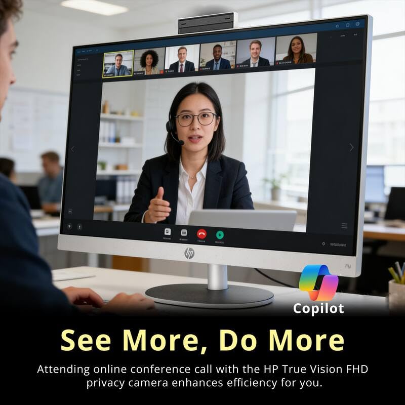 Image of HP 27 inch Touchscreen All-in-One Desktop Computer, AMD Ryzen AI 7 350 (Up to 5.0GHz), 32GB DDR5 RAM, 2T SSD, FHD IPS Display, WiFi6, Bluetooth 5.4, Windows 11 Pro, Copilot+ AI PC, KB & Mouse, Accessories