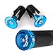LYCAON Puños para Bicicletas de Montaña Bicicleta Manillar Apretones Doble Cierre Mango para Bicicleta Triciclo Silla de Ruedas MTB BMX (Azul, Expandable End Caps)
