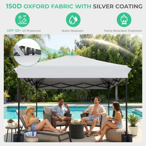Image of JEAREY 10x10 Pop Up Canopy Tent, Easy Up Outdoor Market Canopy, Off-White