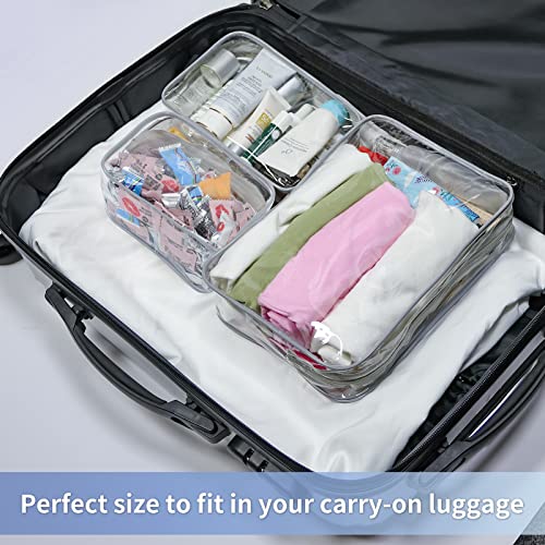 Tisratok 12 Pcs Clear Toiletry Bag For Women Men, Transparent Cosmetic Bag For Travel Makeup Organizer Tsa Approved Pouch - Grey,Small #TOP5