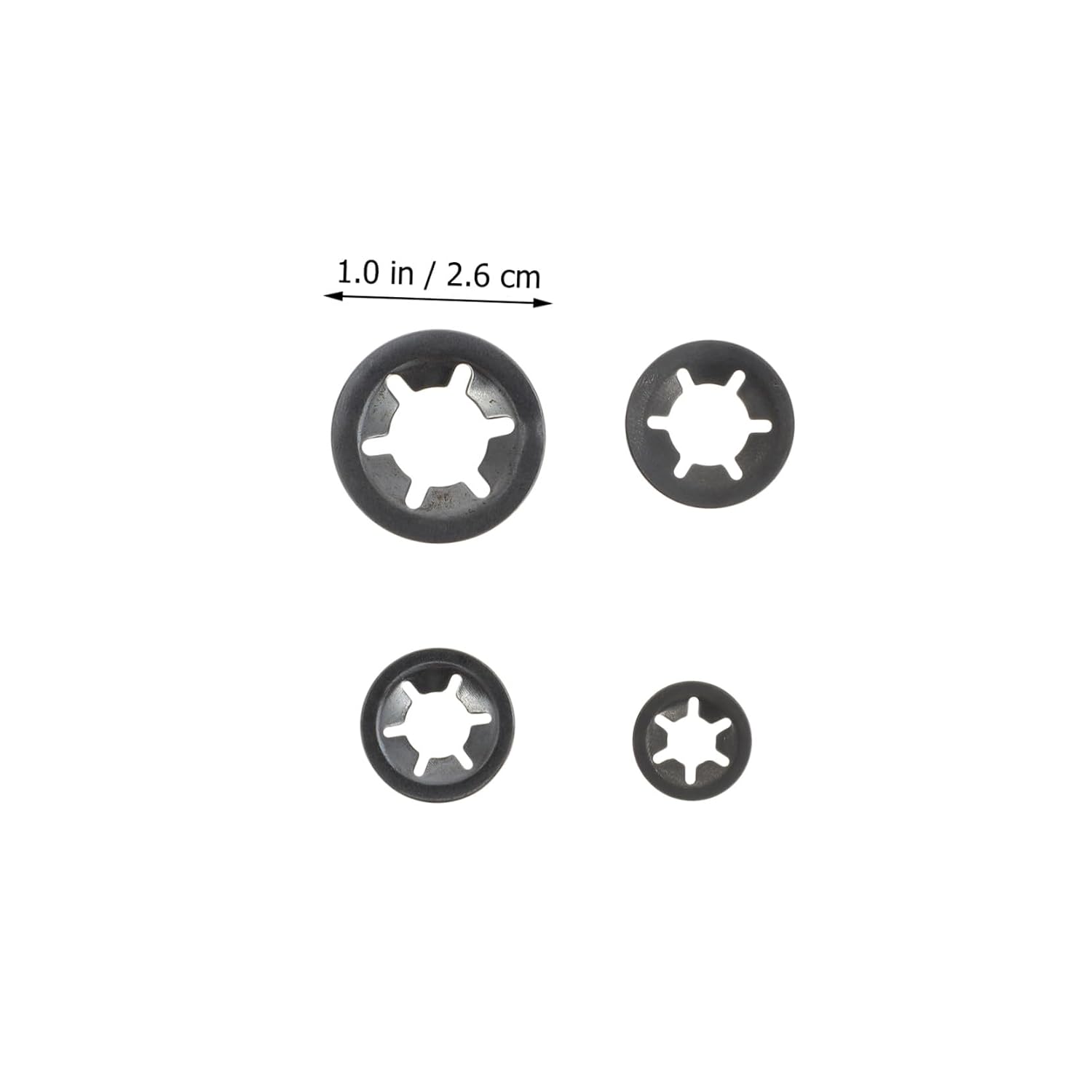 260pcs Manganese Steel Star Tooth Locking Washers Fastener Kit M3- Push-on for Shaft and Bolt Industrial Use