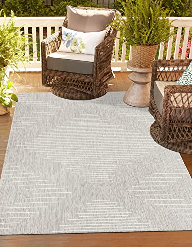 Tapete decorativo rectangular color gris marfil 160x213 cm