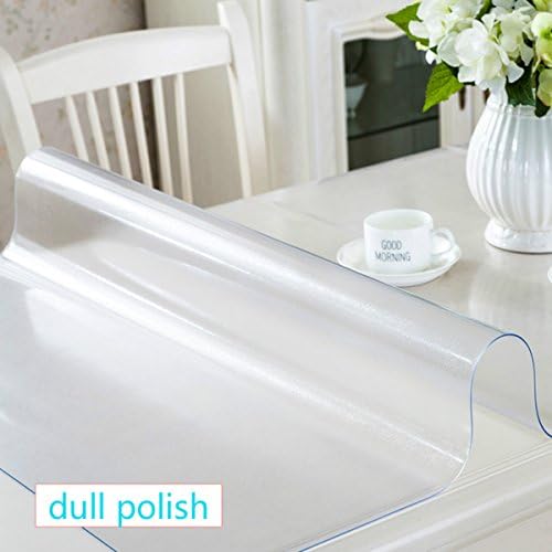 Kangsong KS Clear Plastic Tablecloth Vinyl Table Protector Soft Glass Table Cover with Several Different Thickness and Sizes for Your Selection (1.5MM dullpolish, 60x90CM)