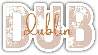 DUB Ireland Airport Code Travel Sticker, Multiple Colors, Vinyl Laptop Water Bottle Planner Journal, Places I've Been, Luggage Decal (Orange)