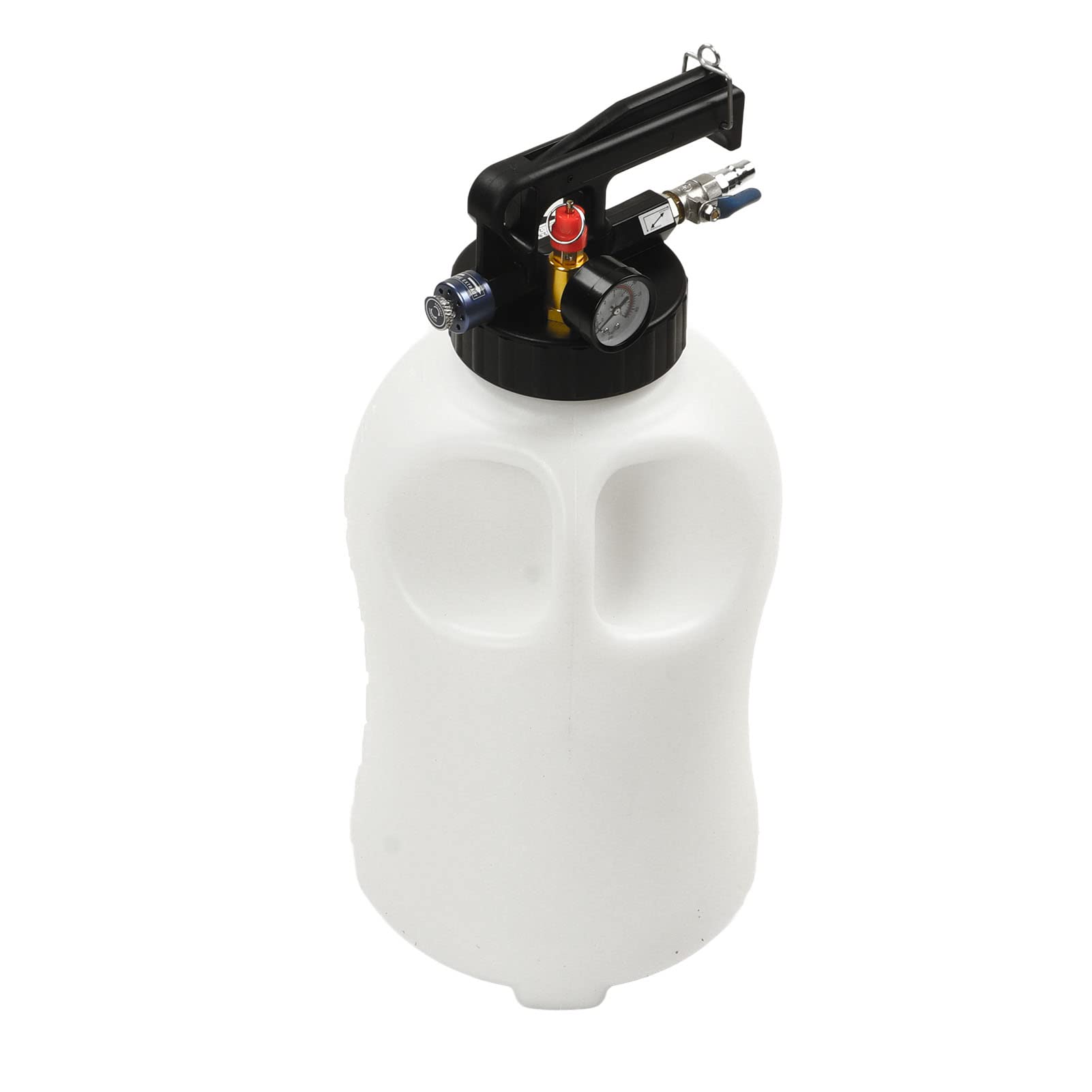 SIXRUN Strumento di Riempimento Olio per Pneumatico da 10 Litri Strumento di Riempimento Olio per in ABS in Metallo con 13 Adattatori ATF Manometro Valvola a 2 Vie per Trasferimento Fluido Garage