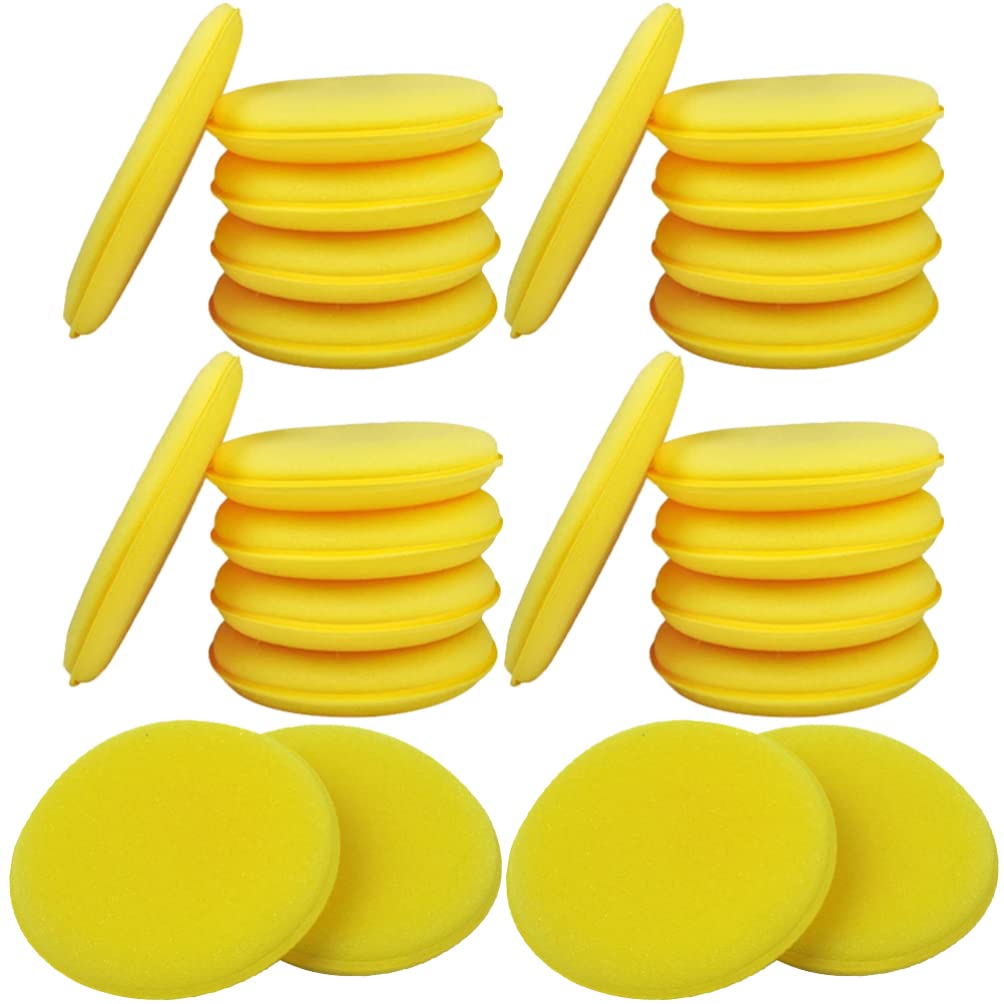 24 Pcs Car Polishing Pads, Car Wax Applicator Pads Microfiber Soft Foam Polish Applicator Pads, Car Wax Cleaning Pads Sponge Applicators for Clean Car Vehicle Auto Glass