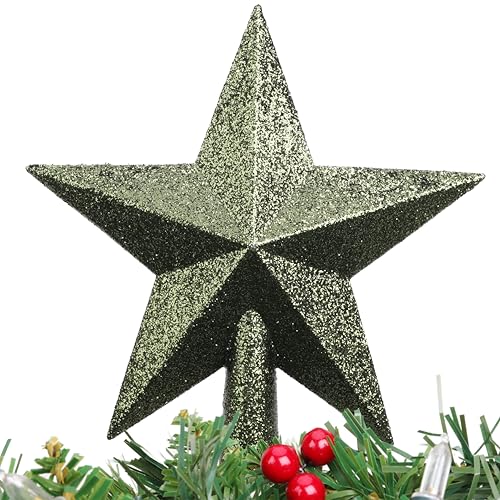 Christmas Concepts® 20cm Glitzer Baumspitze Stern Dekoration -...