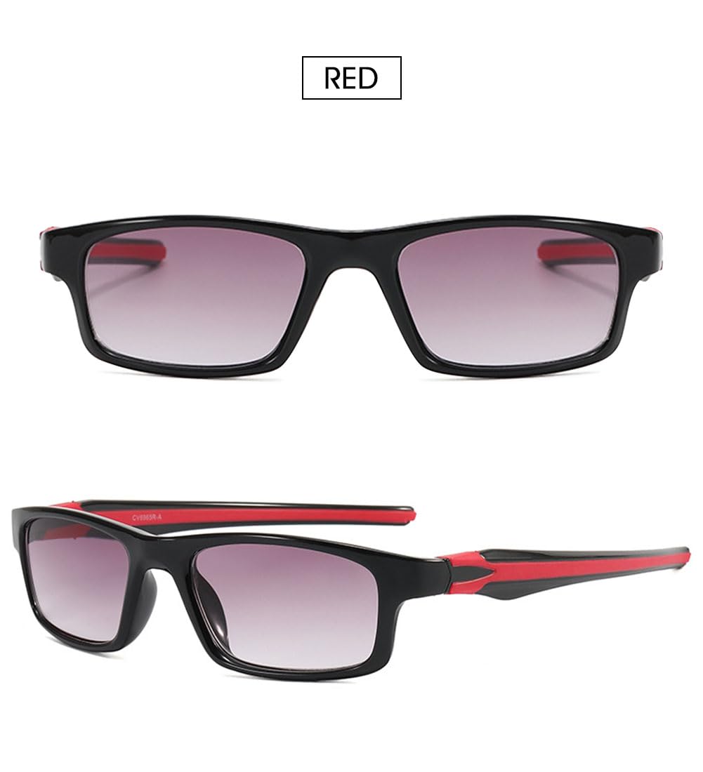 VEVESMUNDO Sonnenlesebrille Sport Damen Herren Lesebrille | Sportliche Rechteckig Sonnenbrille Getönt Lesehilfe Anti Blaulicht kunststoff Lesesonnenbrille mit Sonnenschutz