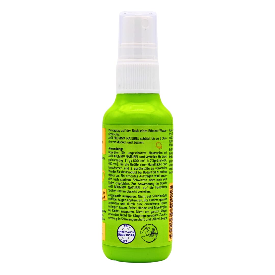Anti Brumm Naturel Pumpspray 1x 75 ml I Schutz gegen Mücken und Zecken I auf natürlicher Basis I Mückenspray I Für zu Hause, Reisen I pflanzlich I Für Kinder ab 1 Jahr I Spar-Set plus Pharma Perle