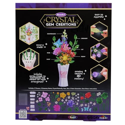 Crystal Gem Creations Beautiful Jewel Bouquet Kit by RoseArt, 275 Pieces, Great for Adults, Tweens and Children Ages 8+ - image 6