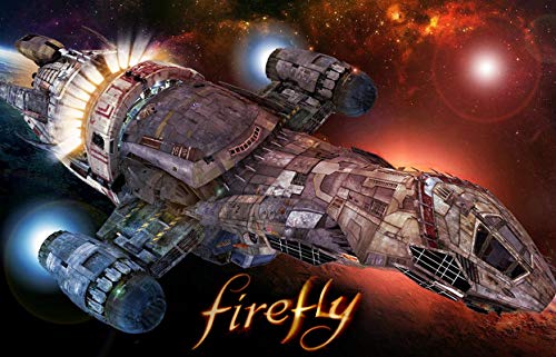 serenity spaceship with firefly logo 1134 x1734 inch firefly tv series mini poster jb