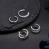ORAZIO 4 Stück 925 Sterling Silber Ohr Manschette Ohrringe für Frauen - CZ Non-Piercing Fake Helix Knorpel Clip-On #5