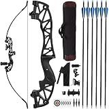 The7boX 40lb 53" Archery Set,Recurve Bows for Adults Right Hand with 6 Mixed Carbon Arrows, 3 Broadh