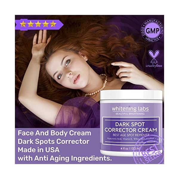 Dark-Spot-Corrector-Face-Body-Cream-Spot-Fade-Remover-Diminisher-for-Men-and-Women-4-OZ Whitening Labs Dark Spot Corrector - Anti-Aging Moisturizer for Face, Body, Sensitive Areas, Men & Women