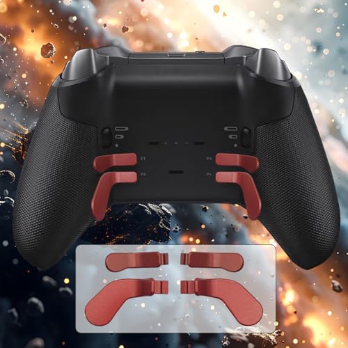 Image of 17 in 1 Red Thumbsticks Replacements Accessories Kit Compatible with Xbox One Elite Series 2 Controller, Red Metal Thumbsticks with 6 Swap Joysticks, 2 D-Pads, 3 Screwdrivers, 4 Paddles, 1 Tool and 1 Bag