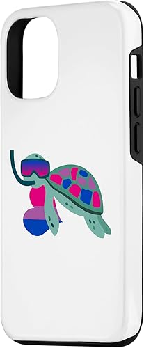 Miniatura 2 de Funda para iPhone 14 Pro Linda Tortuga Bisexual Bandera Corazón Sutil LGBT Bi Gay Pride