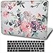 L3H3 Coque Compatible avec MacBook Pro 13 Pouces 2012 2011 2010 2009 Version A1278 avec CD-ROM, Plastique Coque Rigide Case & EU Protection Clavier(Rose Violet Floral)