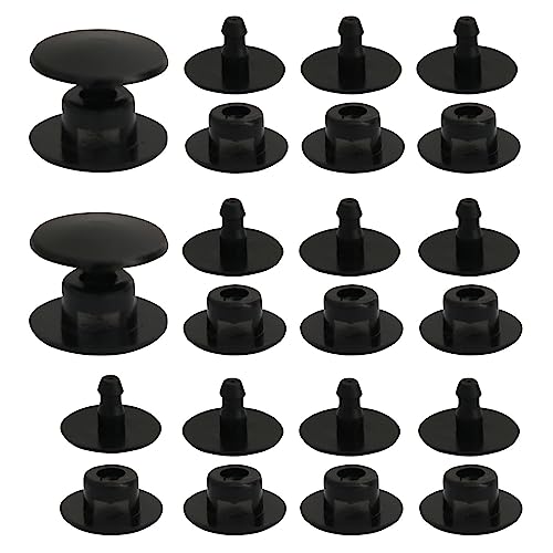 Croc Replacement Rivets yyangz 12 Sets Black Croc Replacement Rivets Button Strap for Clog Shoe Strap 16mm Size Rivets Repair, Clog Garden Shoe Repair Rivet