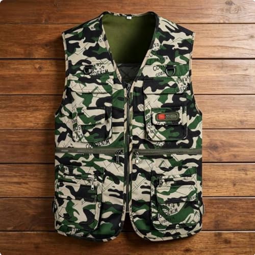 Chaleco de pesca violeta floral 3XL multibolsillos 3