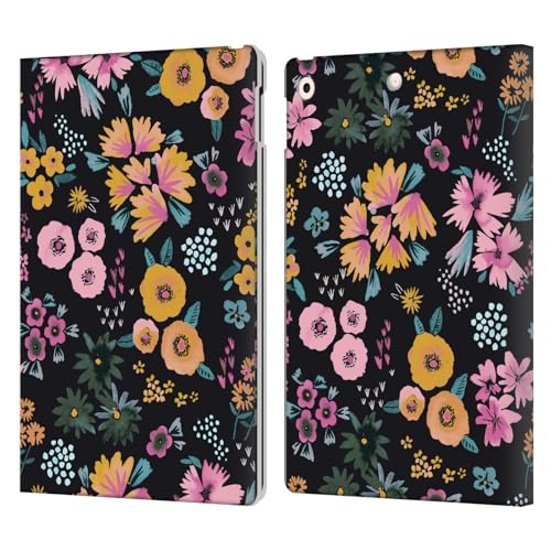 Housse cuir iPad 10.2 avec support intégré et fentes pour cartes motif floral Ninola