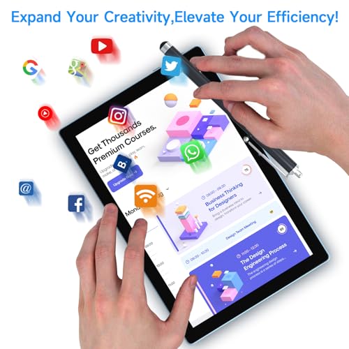 Image of 2 in 1 Android Tablet 10 Inch with Tablet Case and Stylus Pen Android 15 Tablet 5G WiFi-6 1280 x 800 Full HD IPS Display 6000mAh 64GB ROM + 12GB RAM (4+8 Virtal) 1024GB