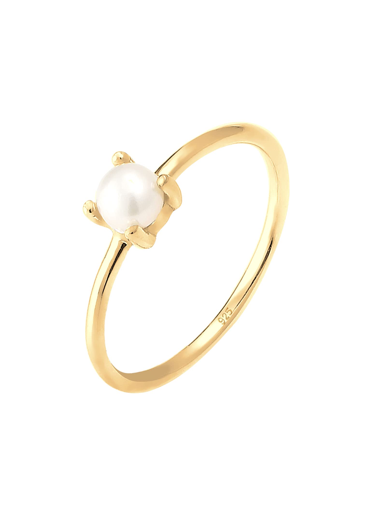 Elli Women's 925 Sterling Silver Pearl Ring, Size P