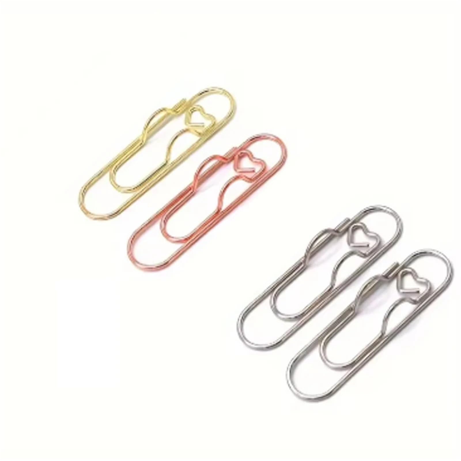WonJoxel Pen Clip 30PCS multifunctional pen clip hanging love paper button notebook accessories fixed seat for Notebook Journal and Planner Vintage Brass Eff(GOLD)