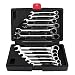Produktbild Zerone Spanner Schlüsselknarre Set 819mm, 12pcs metrische Kombination Spanner Schraubenschlüssel Ratschen Ring BoxSet mit Werkzeugkoffer für AutoGarageReparatur (Fixed Head)