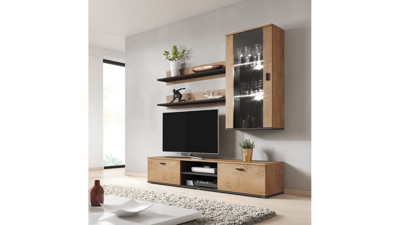 Modern Multifunctional Tv Multimedia Center For Living Room Furniture Custom Made Living Room Tv Unit With Storage Gulf Line Tv Wall Unit With Extra Big Storage Shelves