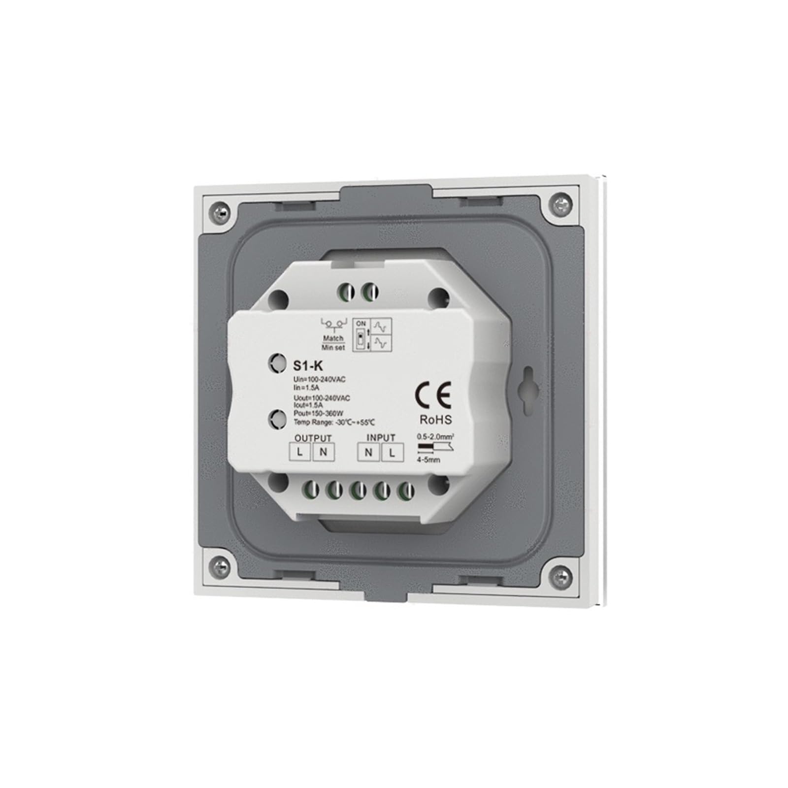 La CA llevada del atenuador 110V-240V entró el regulador rotatorio/del panel táctil de la CA que se arrastraba 2.4G, conveniente for las luces llevadas(S1-K white)