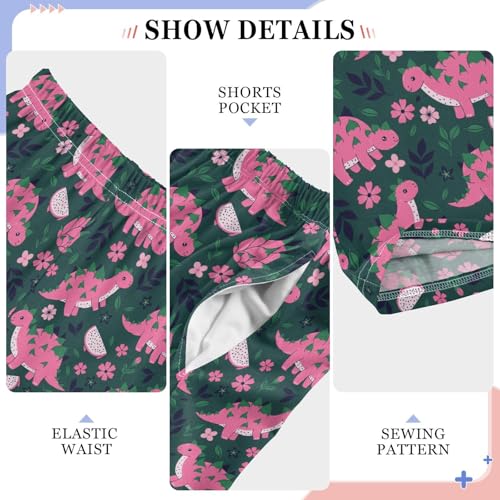 Dinosaur Pitaya Boys Long Pants Soft Trousers Elastic Waist Kids Lounge Bottoms with Pockets S-XL4