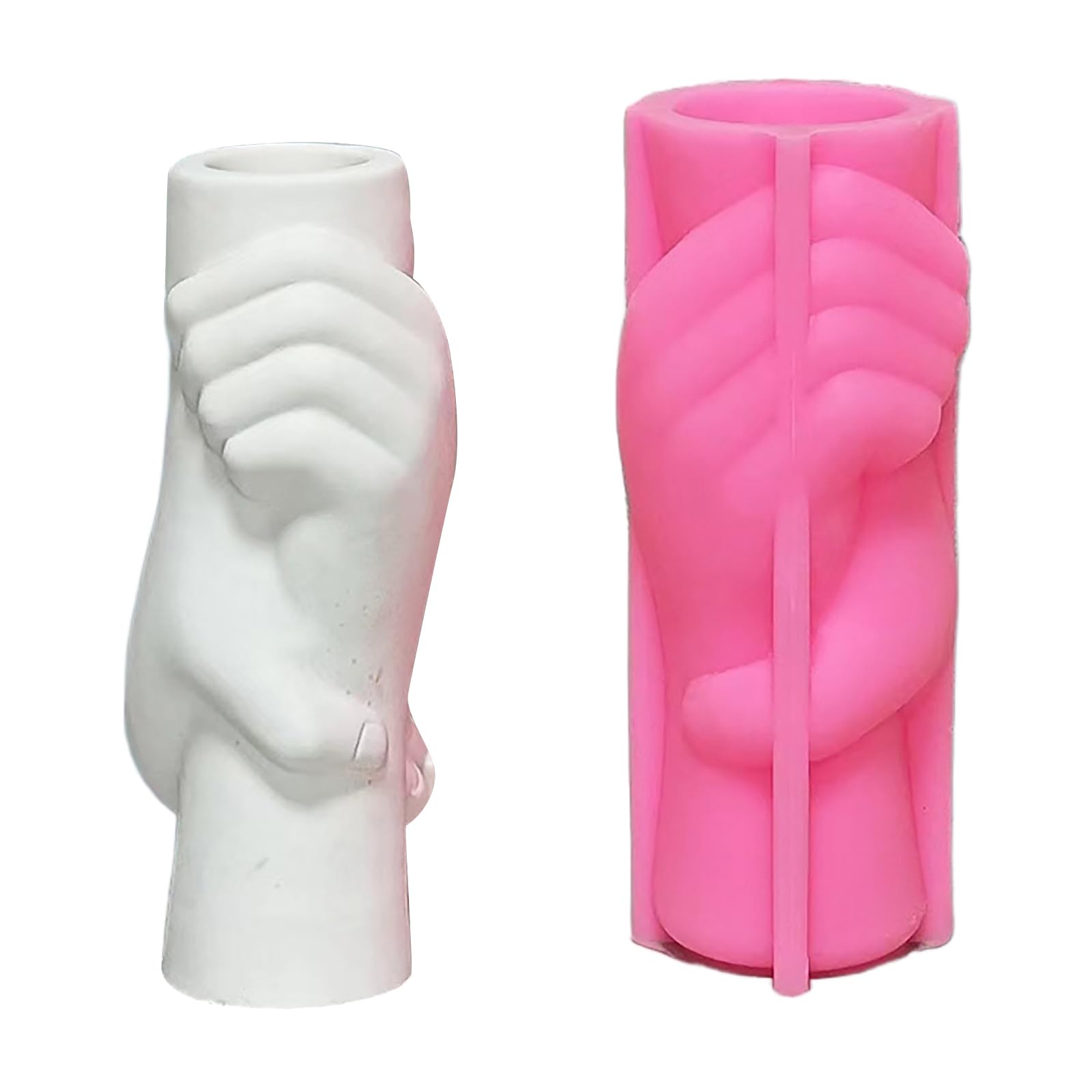 Moule de vase en plâtre et résine époxy en forme de main pour un art floral contemporain