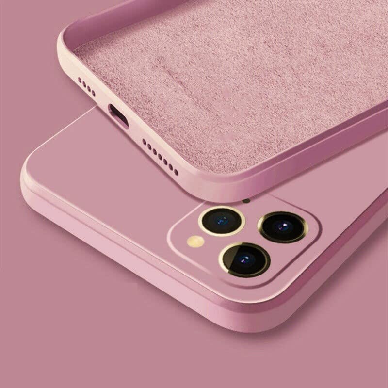 Carcasa de silicona mate para iPhone 12 Pro elegante ultra fina protege cámaras (rosa)