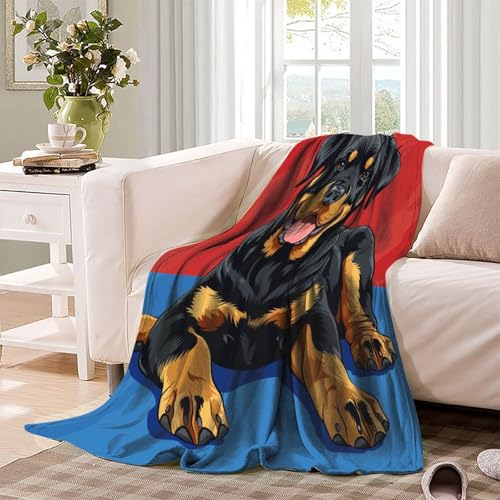 Couverture Rottweiler 3D pour des soirées cocooning sur le canapé