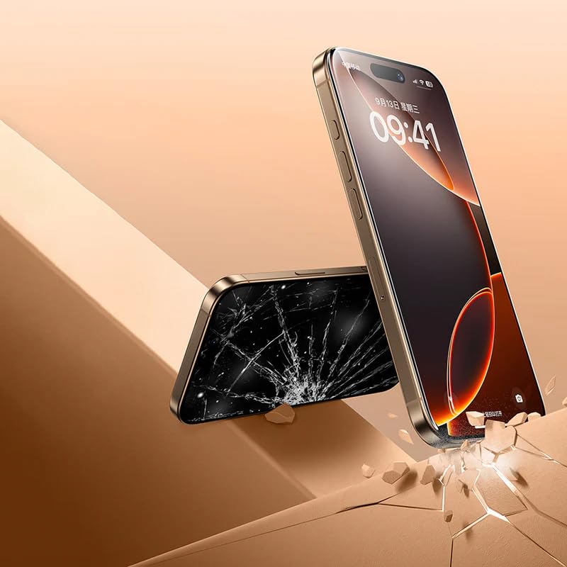 Image of SHILD (1 Pack) Full Transparent Tempered Glass Screen Protector for iPhone 17 Pro Max / iPhone 16 Pro Max | No Black Border | HD Clear | 9H Hardness | Military-Grade Shatterproof | Scratch Resistant | Easy Installation Kit