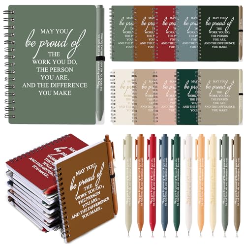 Carnet de notes avec stylo évitez les oublis grâce au lot de 10 à spirale