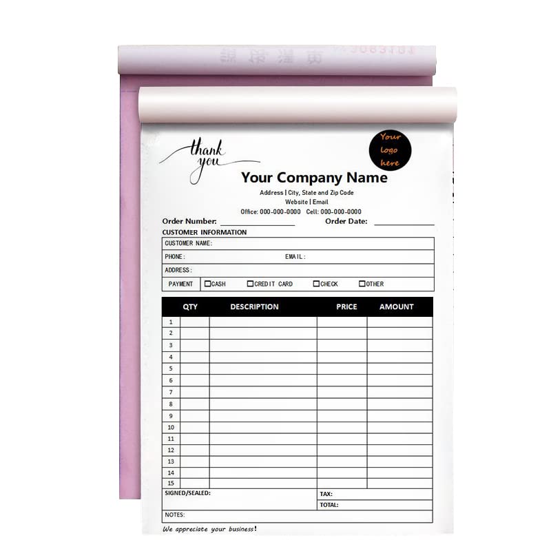 Custo Invoice Book In 3-Part /2-Part Receipt Book With Carbon Copies