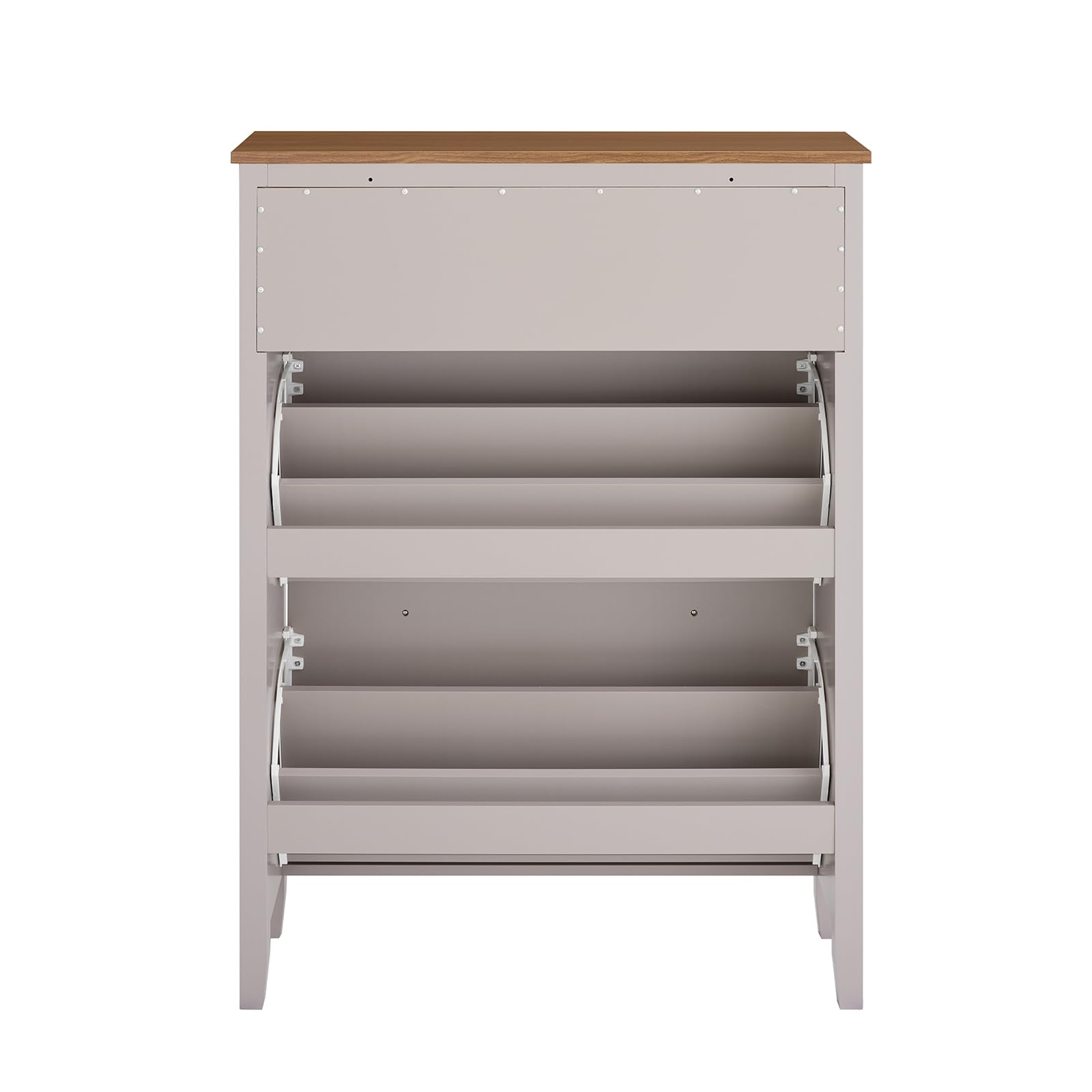 SoBuy Scarpiera Salvaspazio Slim Ingresso - Mobile Scarpiera con Cassetto e 2 Ante a Ribalta per 12 Paia - Design Nordico in Legno, Facile Montaggio, 78x24x108 cm, Marrone Chiaro, FSR89-KA