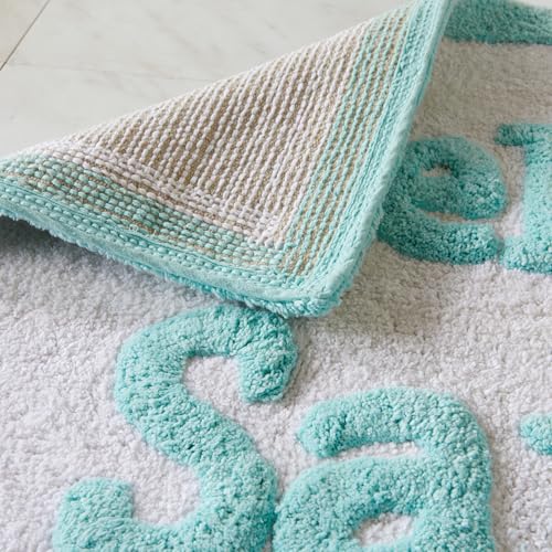Market & Place Hello Sailor Bath Rug, Cute Bathroom Mat, Funny Bathroom Decor for Tub and Shower, Cotton Tufted Absorbent Bath Rugs, 20" x 30", Hello Sailor by Market & Place - Used condition - Image 5